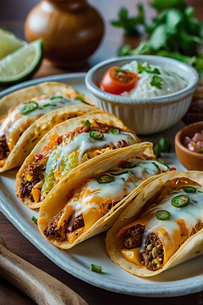 Loaded Cheesy Pocket Tacos Recipe