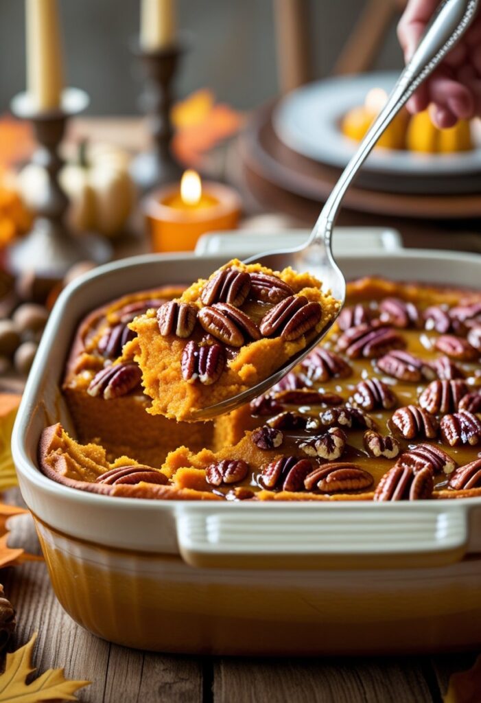 Sweet Potato Casserole with Pecan Topping