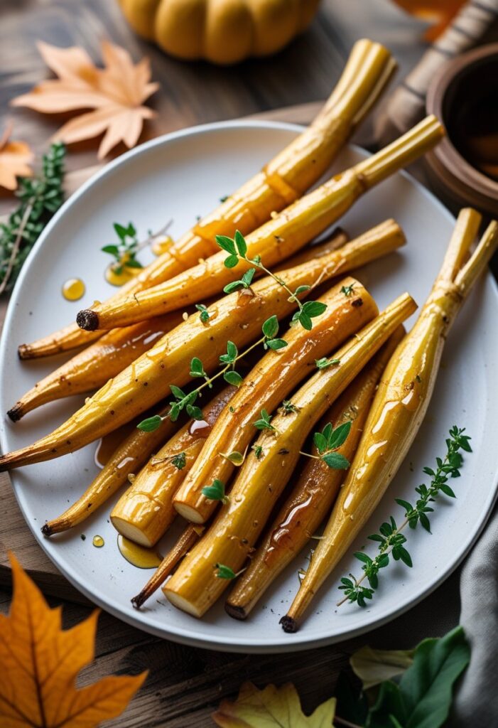 Honey Glazed Roasted Parsnips