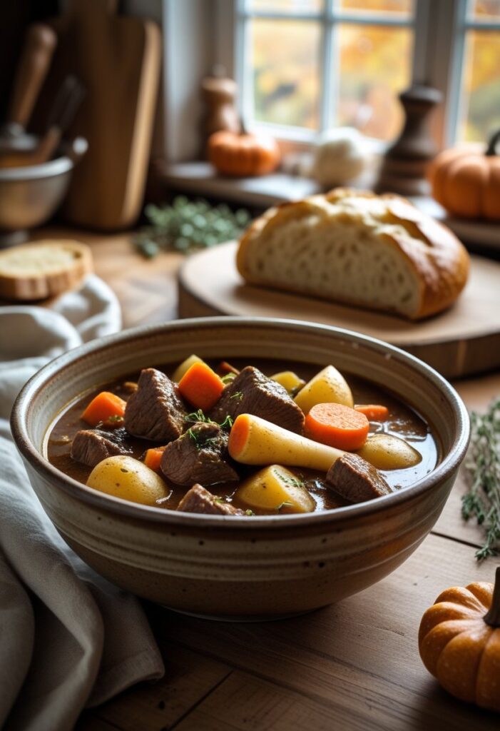 Autumn Harvest Beef Stew with Red Wine