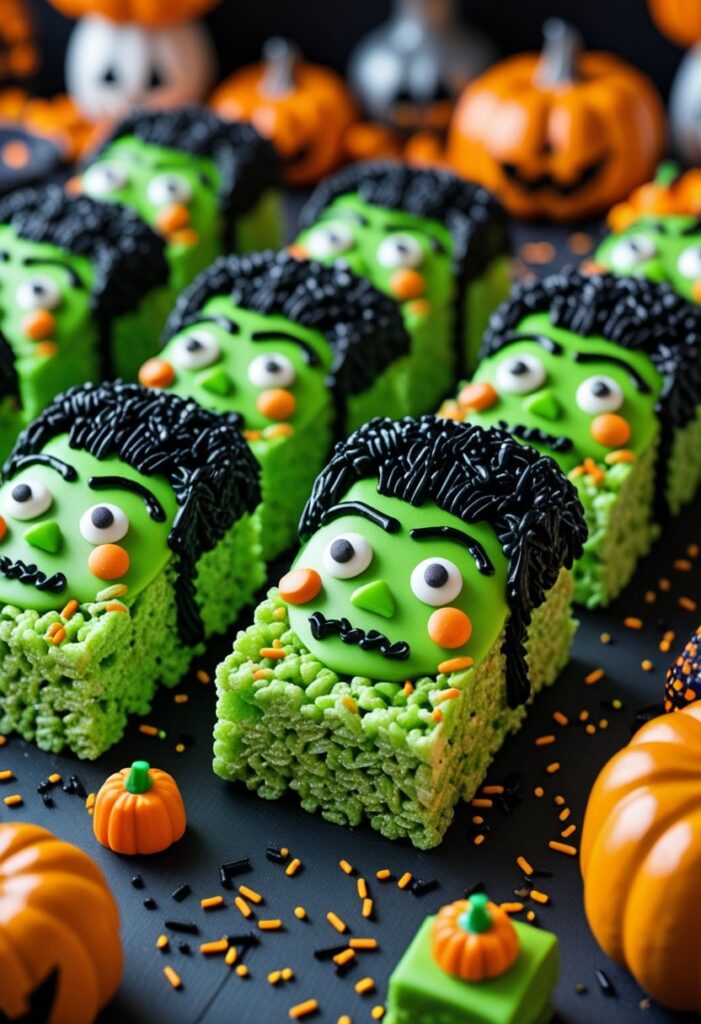 Frankenstein Rice Krispie Treats