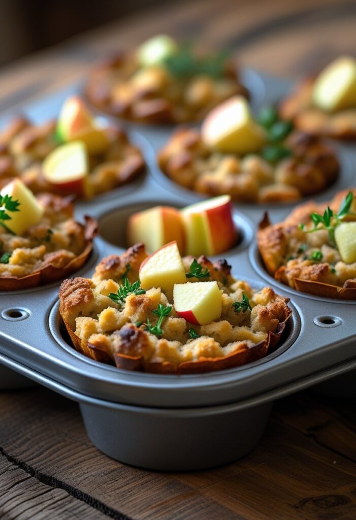 Apple Sausage Stuffing Cups