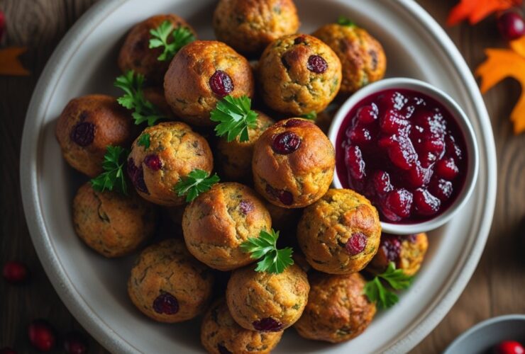 Cranberry Turkey Stuffing Balls Recipe