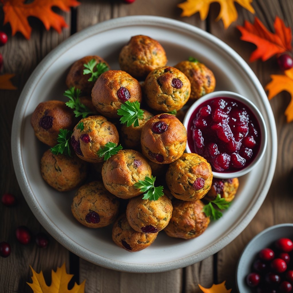 Cranberry Turkey Stuffing Balls Recipe