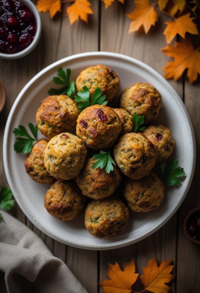 Cranberry Turkey Stuffing Balls Recipe