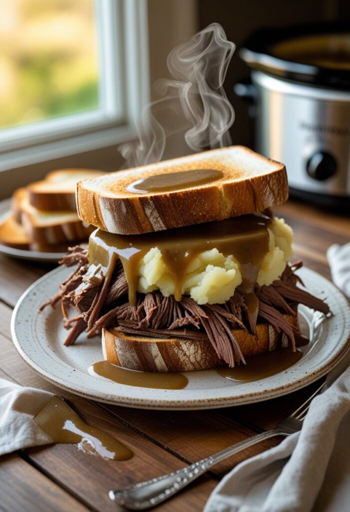 Slow Cooker Beef Manhattan Sandwich Recipe