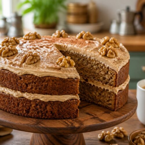 Hairy Bikers Coffee and Walnut Cake Recipe