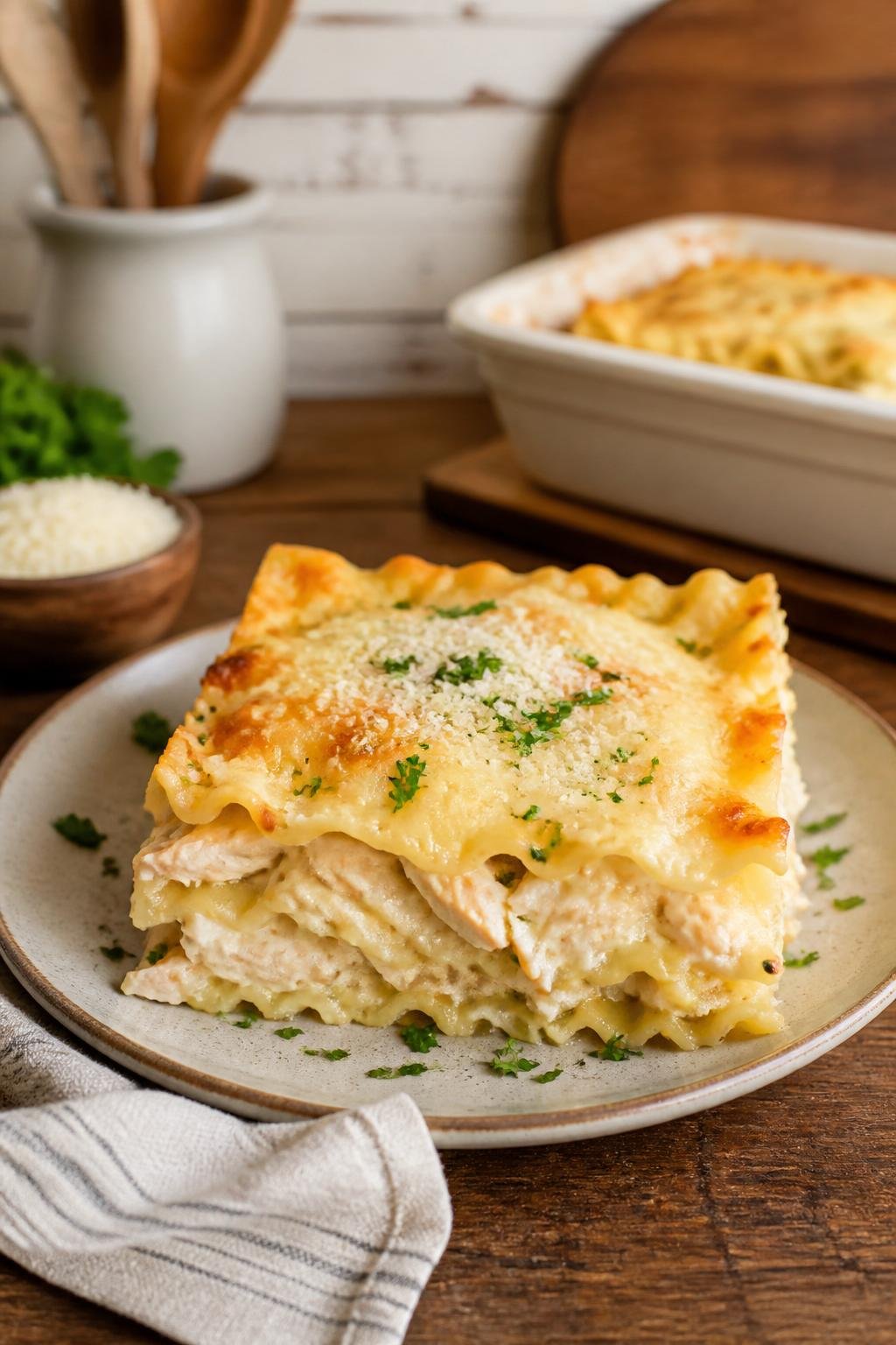 Joanna Gaines White Chicken Alfredo Lasagna